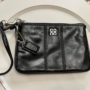 Patent Black Leather Coach wrislet